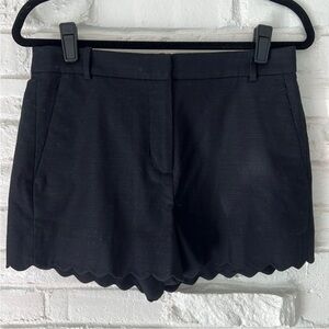 J. Crew scalloped shorts black